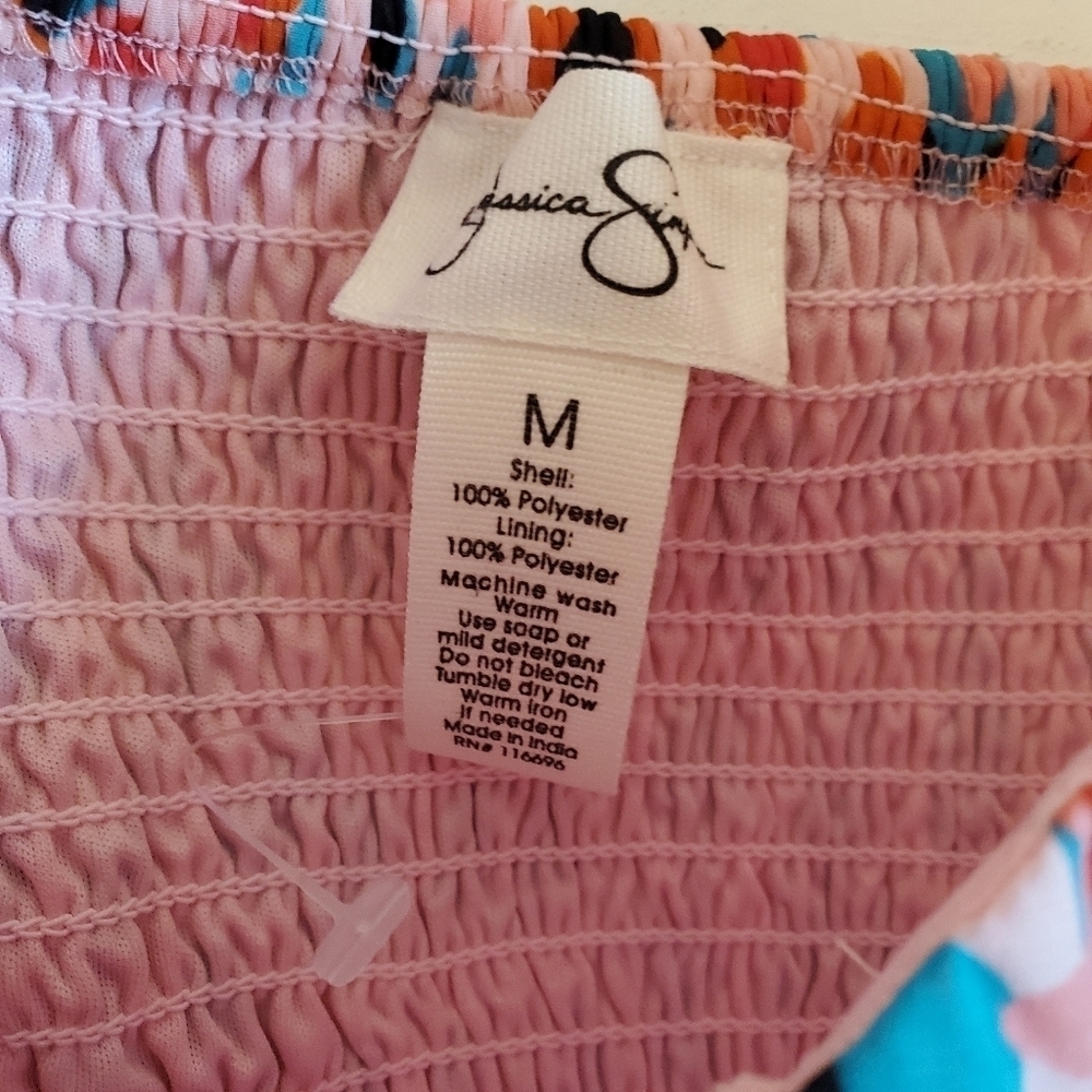 Jessica Simpson Dress Puff Sleeves Size Medium NWT - Picture 3 of 5